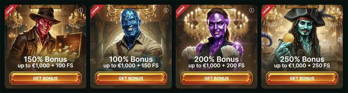 Welkomstbonussen van Lucky Gem Casino